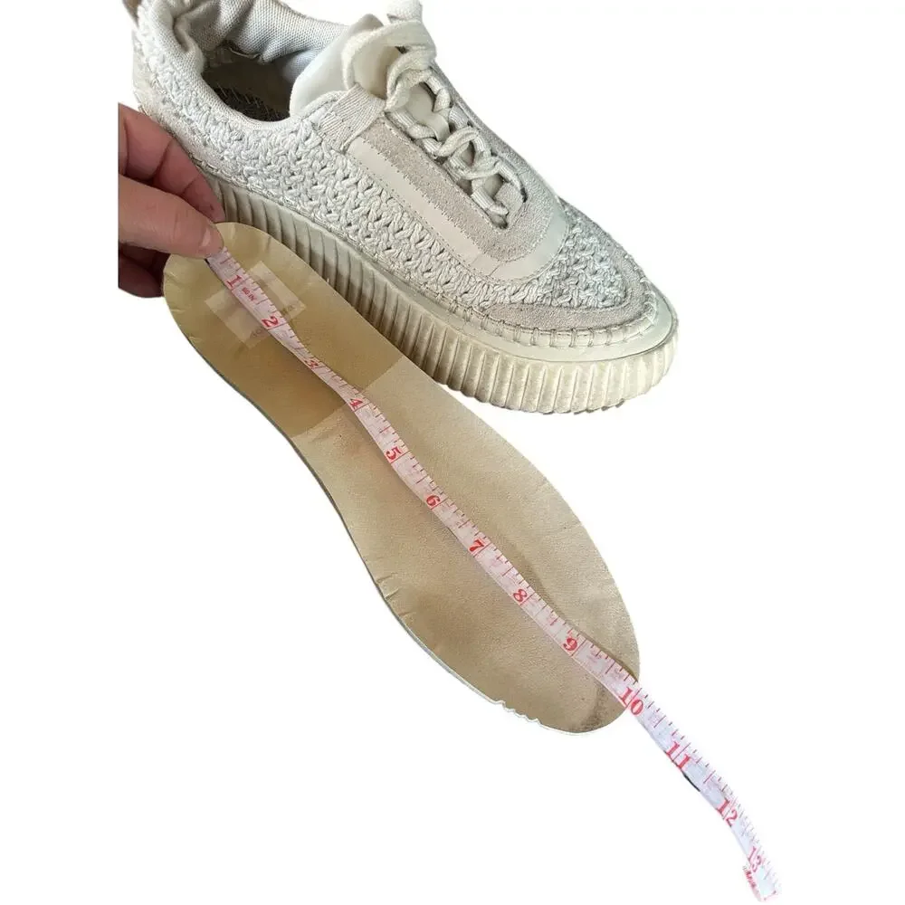 Dolce Vita Dolen Knit‎ Platform Sneakers Womens SZ 7.5 Sandstone Chunky Casual